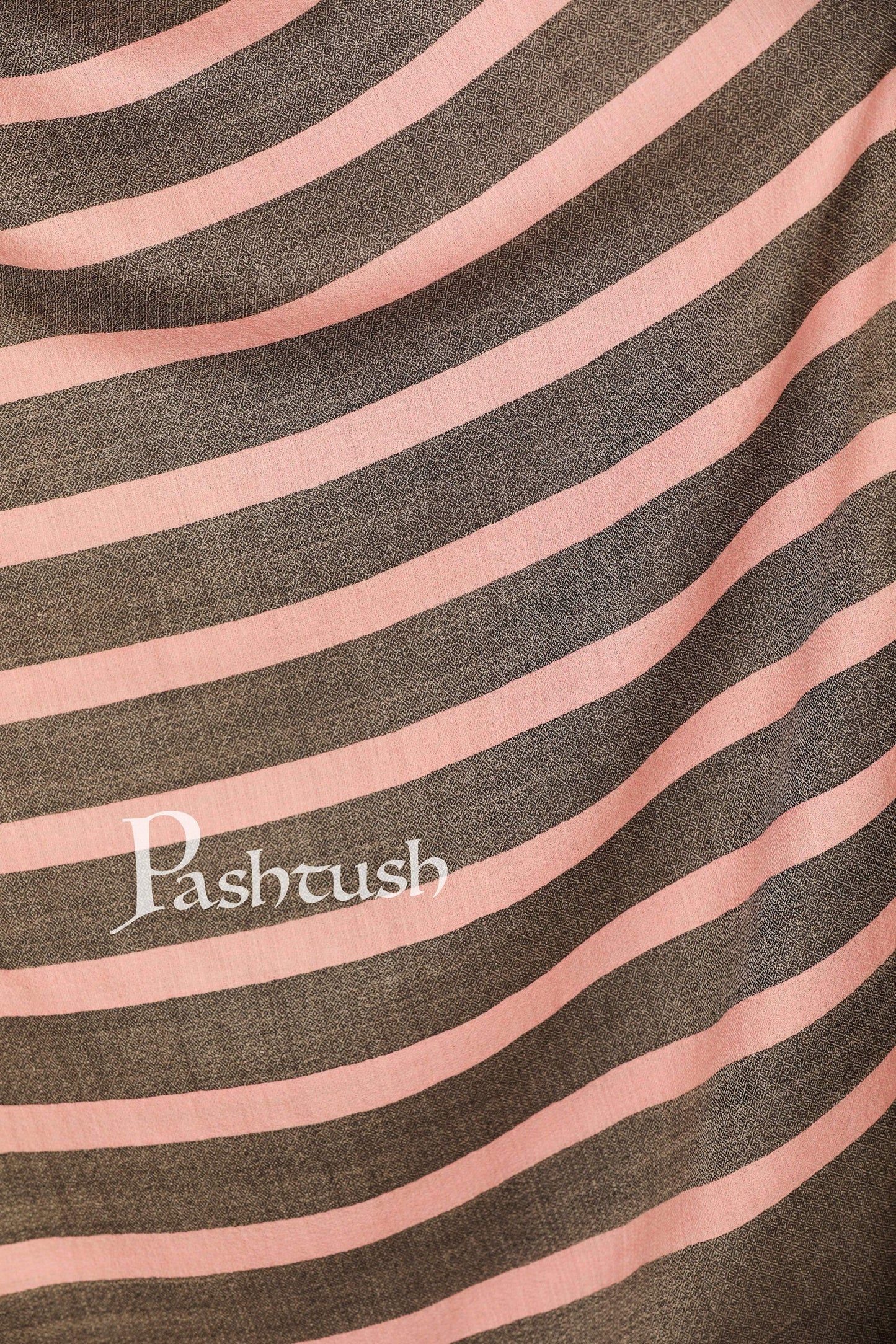 Pashtush India Stole Pashtush Women's Soft Fine Wool Scarf, Peach and Grey Melange