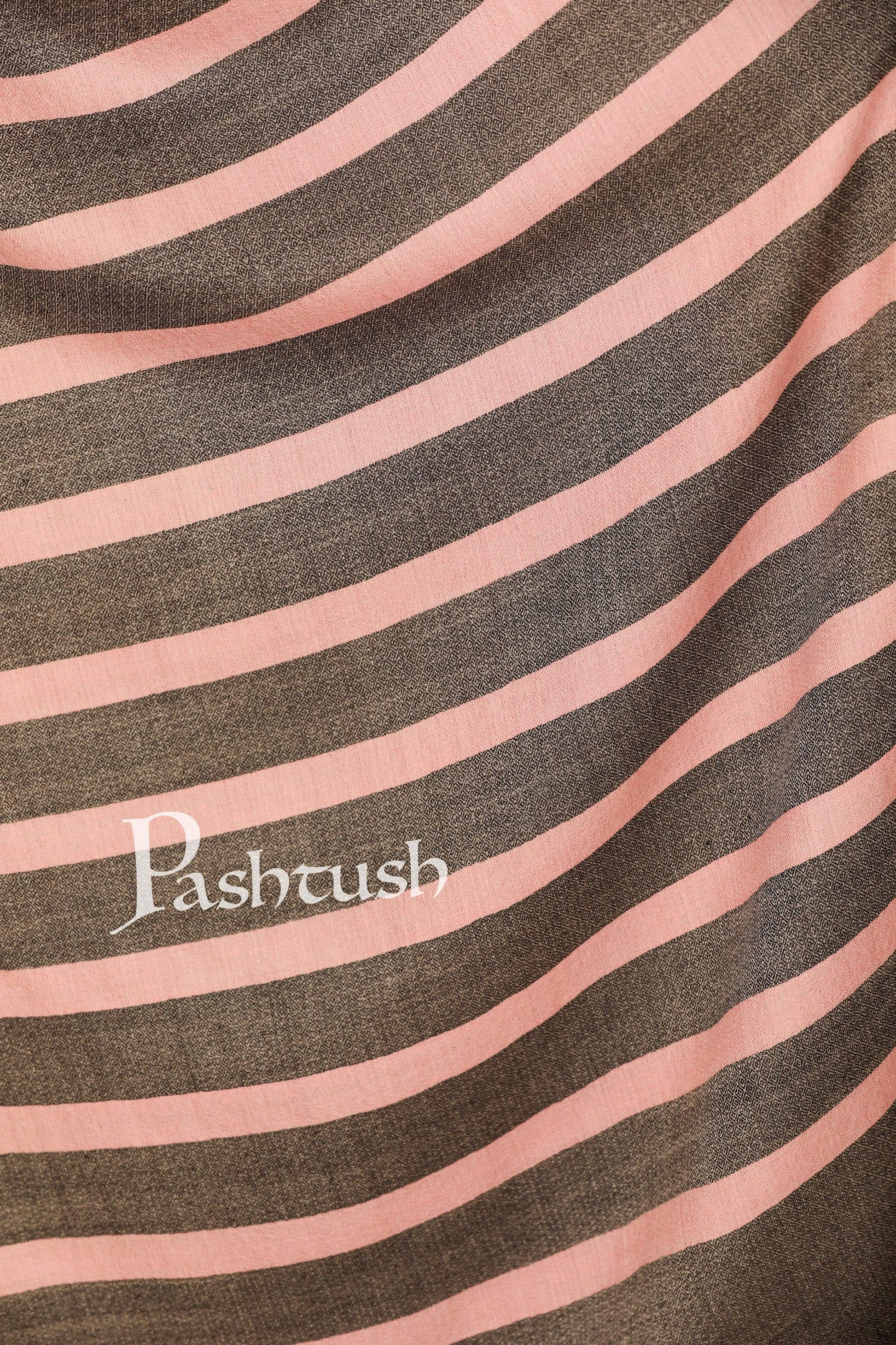 Pashtush India Stole Pashtush Women's Soft Fine Wool Scarf, Peach and Grey Melange
