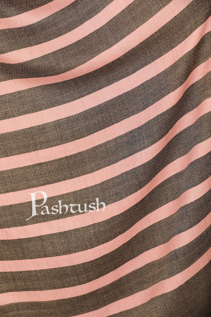 Pashtush India Stole Pashtush Women's Soft Fine Wool Scarf, Peach and Grey Melange