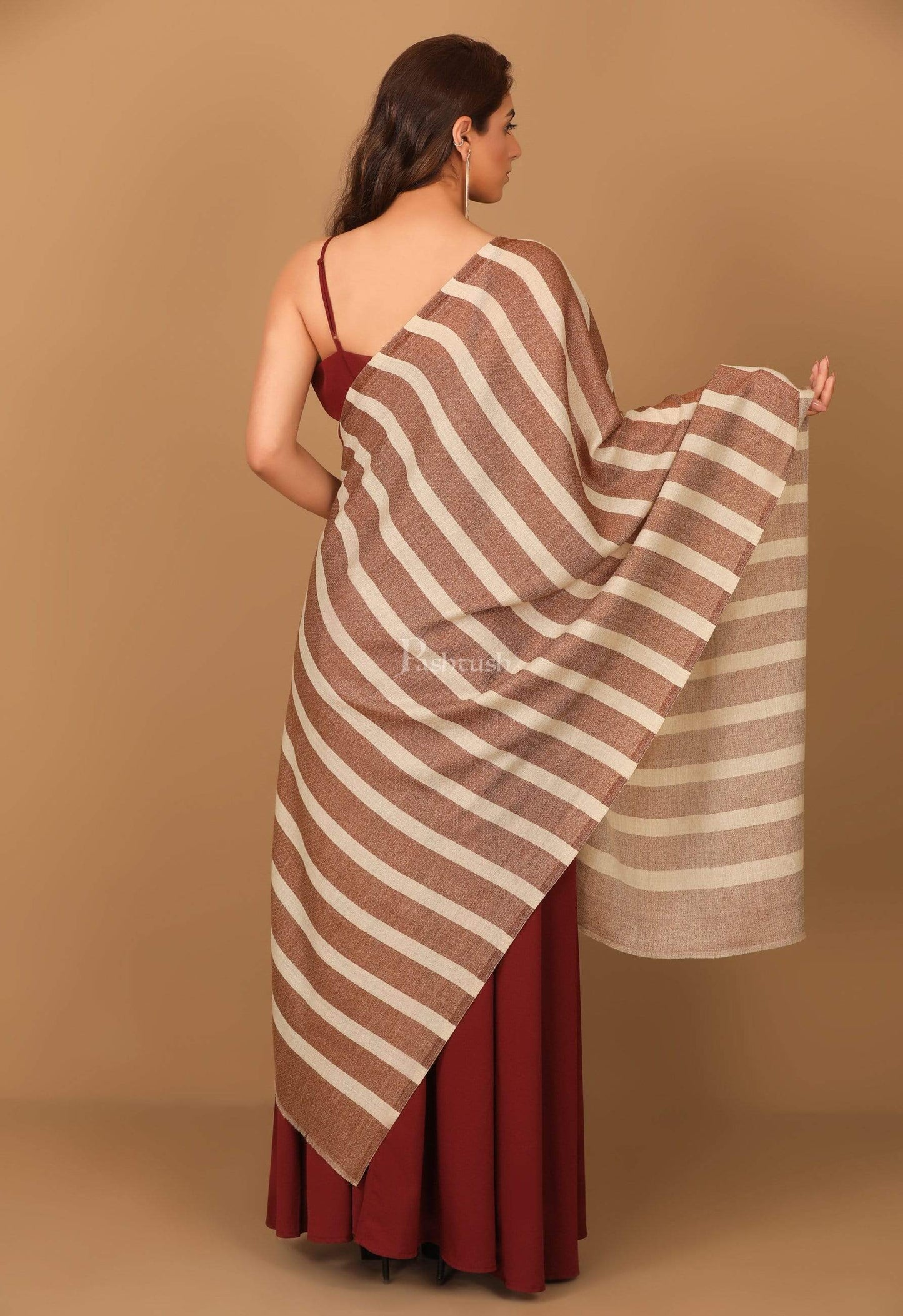 Pashtush India 70x200 Pashtush Women's Soft Fine Wool Scarf, Soft Stole, Mocha