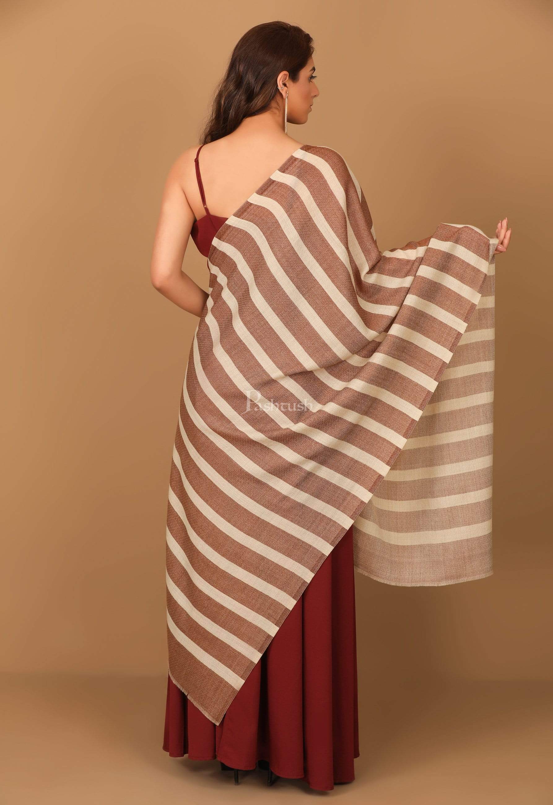 Pashtush India 70x200 Pashtush Women's Soft Fine Wool Scarf, Soft Stole, Mocha
