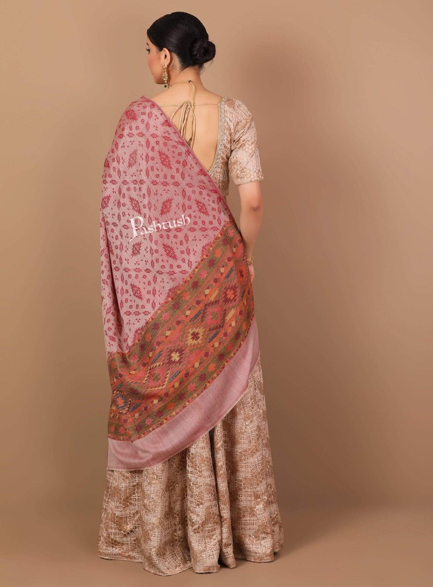 Pashtush India Shawl Pashtush Women's Soft Fine Wool  Shawl with Kaani Weave Palla