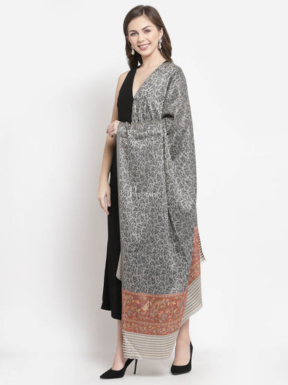 Pashtush India Womens Shawls Pashtush Women'S Soft Wool Cashmere Blended Shawl, Ethnic Palla, Grey