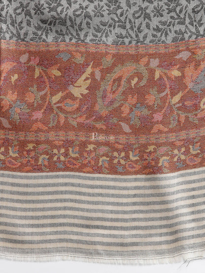 Pashtush India Womens Shawls Pashtush Women'S Soft Wool Cashmere Blended Shawl, Ethnic Palla, Grey