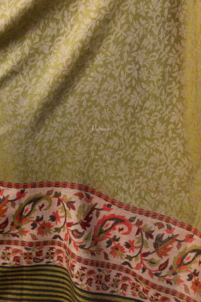 Pashtush India 100x200 Pashtush Women's Soft Wool Cashmere Blended Shawl, Kaani Palla, Green