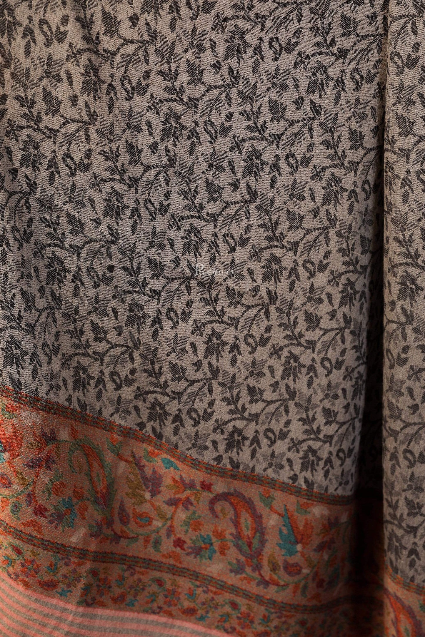 Pashtush India 100x200 Pashtush Women's Soft Wool Cashmere Blended Shawl, Kaani Palla, Grey