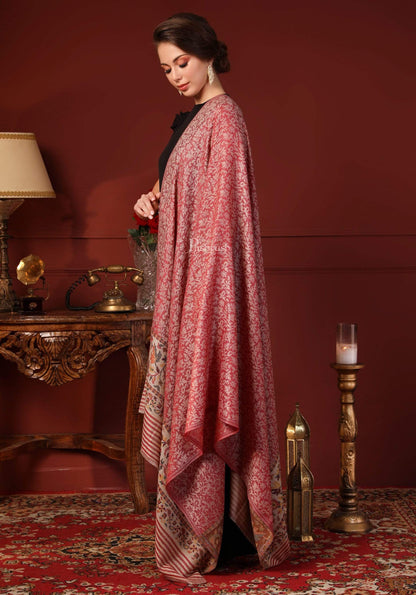 Pashtush India 100x200 Pashtush Women's Soft Wool Cashmere Blended Shawl, Kaani Palla, Pink