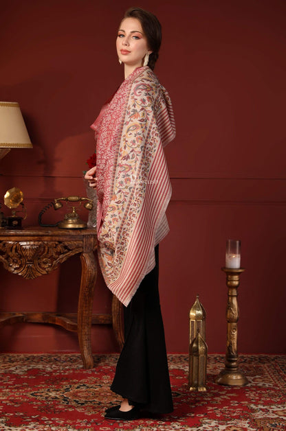 Pashtush India 100x200 Pashtush Women's Soft Wool Cashmere Blended Shawl, Kaani Palla, Pink