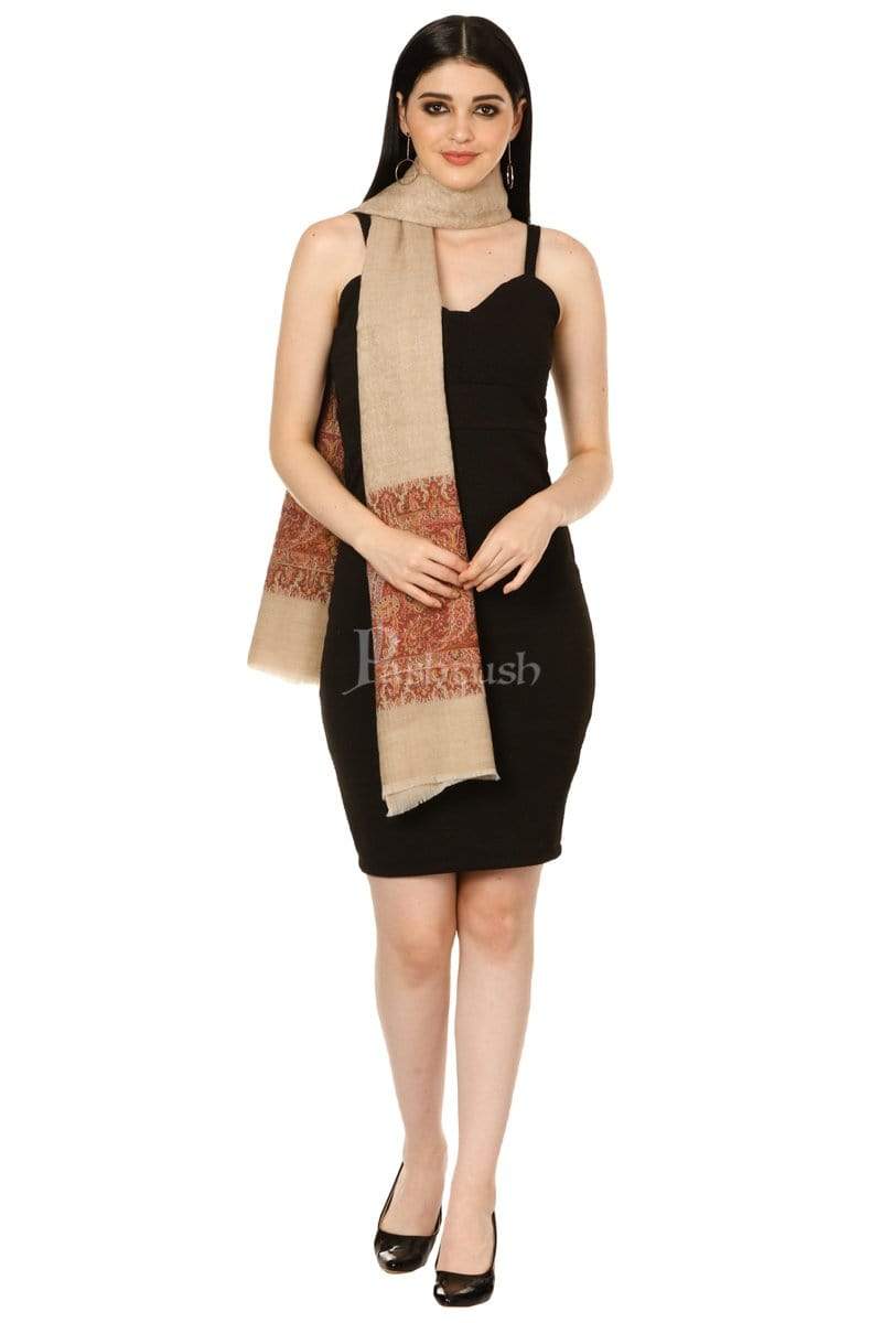 Pashtush India Stole Pashtush Women's Soft Wool, Reversible Stole Scarf