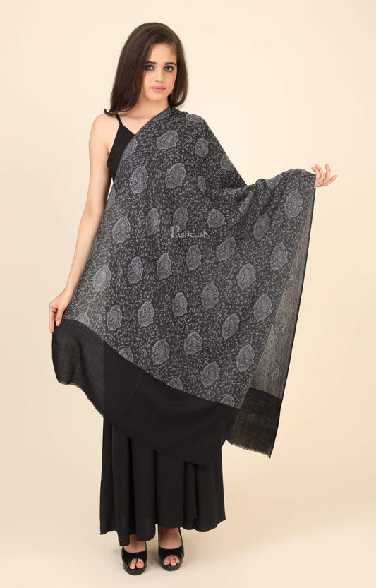 Pashtush India 70x200 Pashtush Women's Soft Wool, Reversible Stole Scarf
