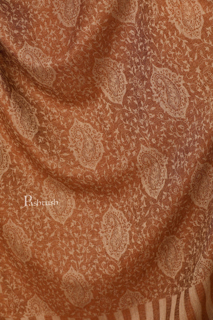 Pashtush India 70x200 Pashtush Women's Soft Wool, Reversible Stole Scarf, Espresso Brown