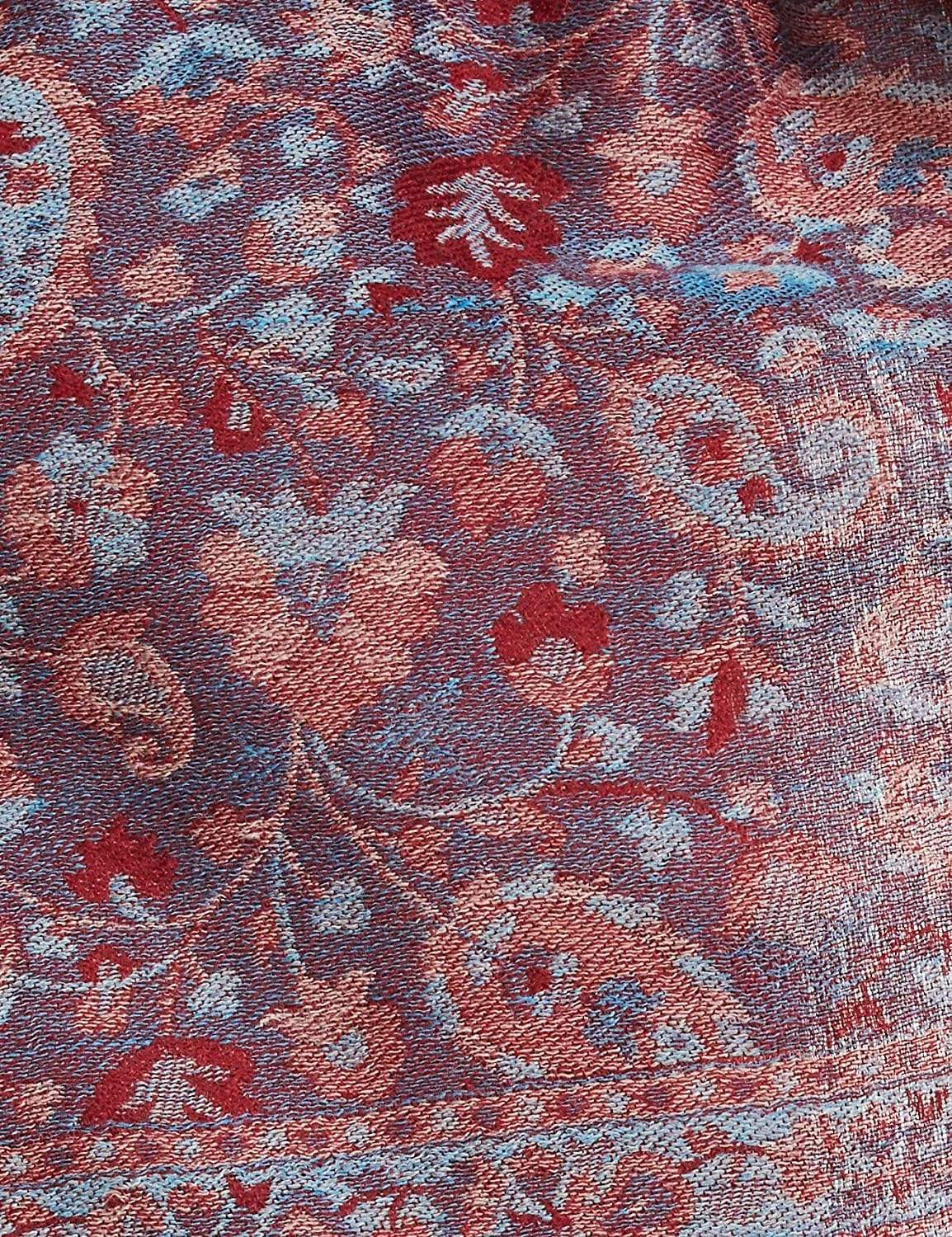 Pashtush India 70x200 Pashtush Women's Soft Wool, Reversible Stole, Scarf, Kaani Weave, Peel Lilac