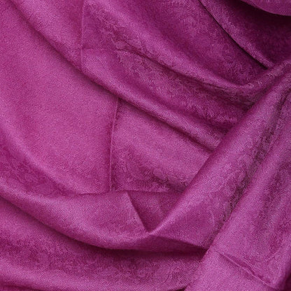 Pashtush Women'S Soft Wool Shawl Majenta With Jacquard Design, Muave