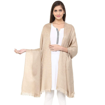 Pashtush India 100x200 Pashtush Women's Soft Wool Shawl, Paisley Weave, sahara