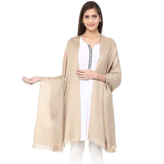 Pashtush India 100x200 Pashtush Women's Soft Wool Shawl, Paisley Weave, sahara