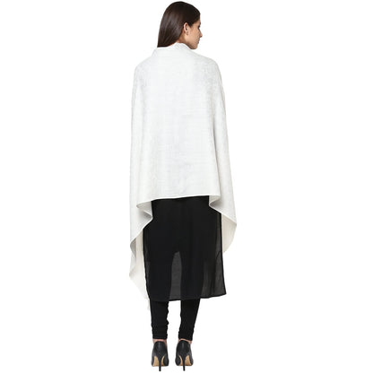 Pashtush Women'S Soft Shawl Pearl White Stole