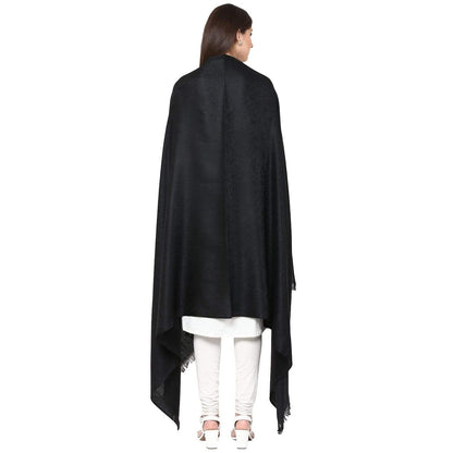 Pashtush Women'S Soft Shawl With Jacquard Design, Midnight Blue
