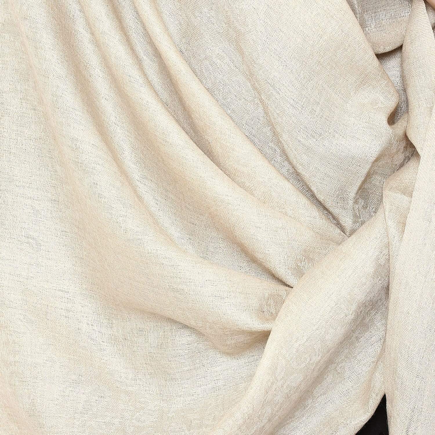 Pashtush India 100x200 Pashtush Women's Soft Wool Shawl with paisley Design, Light Beige