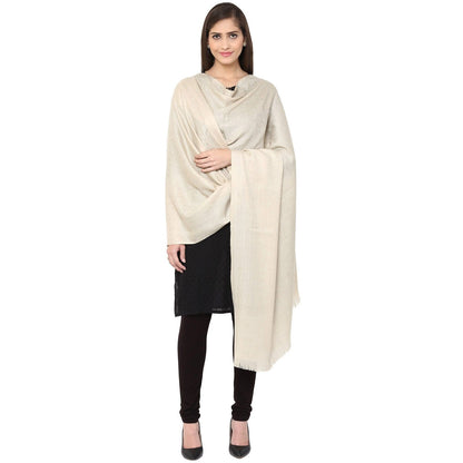 Pashtush India 100x200 Pashtush Women's Soft Wool Shawl with paisley Design, Light Beige