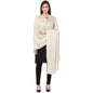 Pashtush India 100x200 Pashtush Women's Soft Wool Shawl with paisley Design, Light Beige