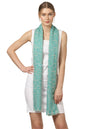 Pashtush India Womens Stoles and Scarves Scarf Pashtush Women'S Wool Self Reversible Scarf Floral Jacquard Design, Arabic Sea Green