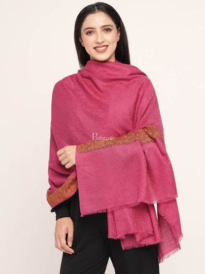 Pashtush India Womens Shawls Pashtush Women'S Wool Shawl Embroidered Border