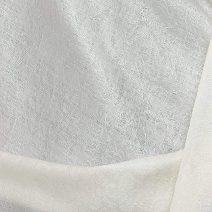 Pashtush Women'S Wool Shawl, Paisley Design, Ivory
