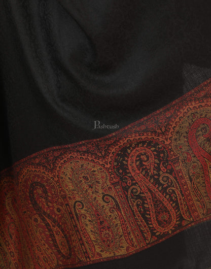 Pashtush India 100x200 Pashtush Women's Wool Soft Wool Cashmere Blended Shawl with Ethnic Weave Palla