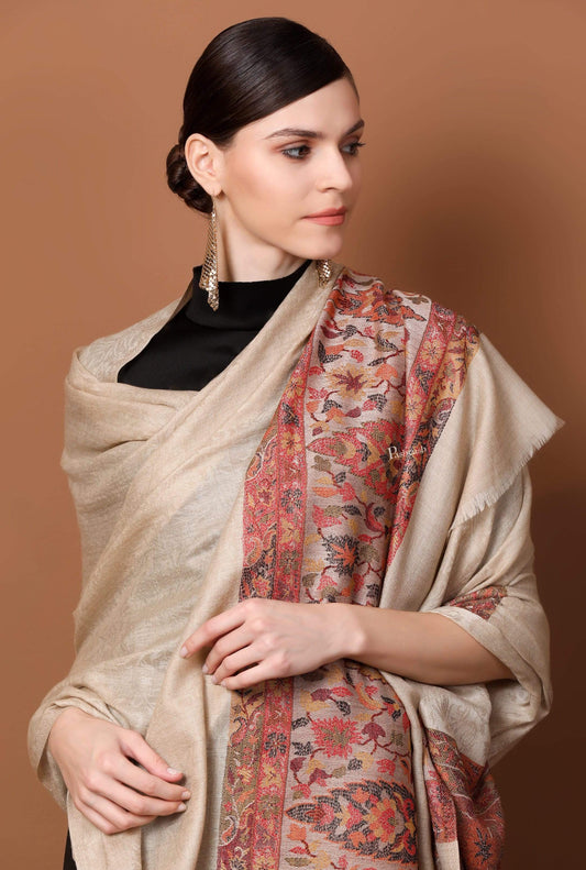 Pashtush India Shawl Pashtush Women's Wool Soft Wool Cashmere Blended Shawl with Kaani Weave Palla