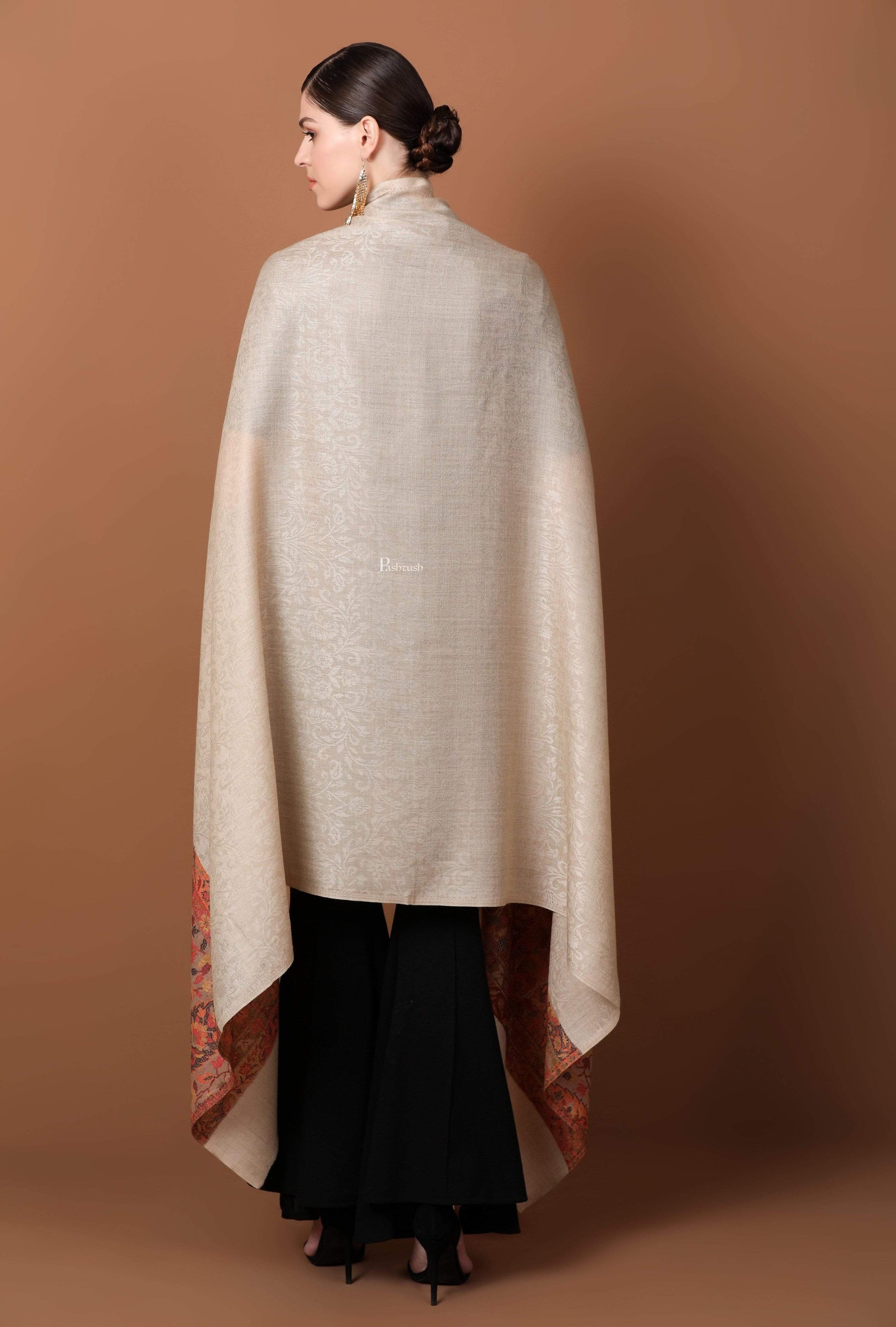 Pashtush India Shawl Pashtush Women's Wool Soft Wool Cashmere Blended Shawl with Kaani Weave Palla