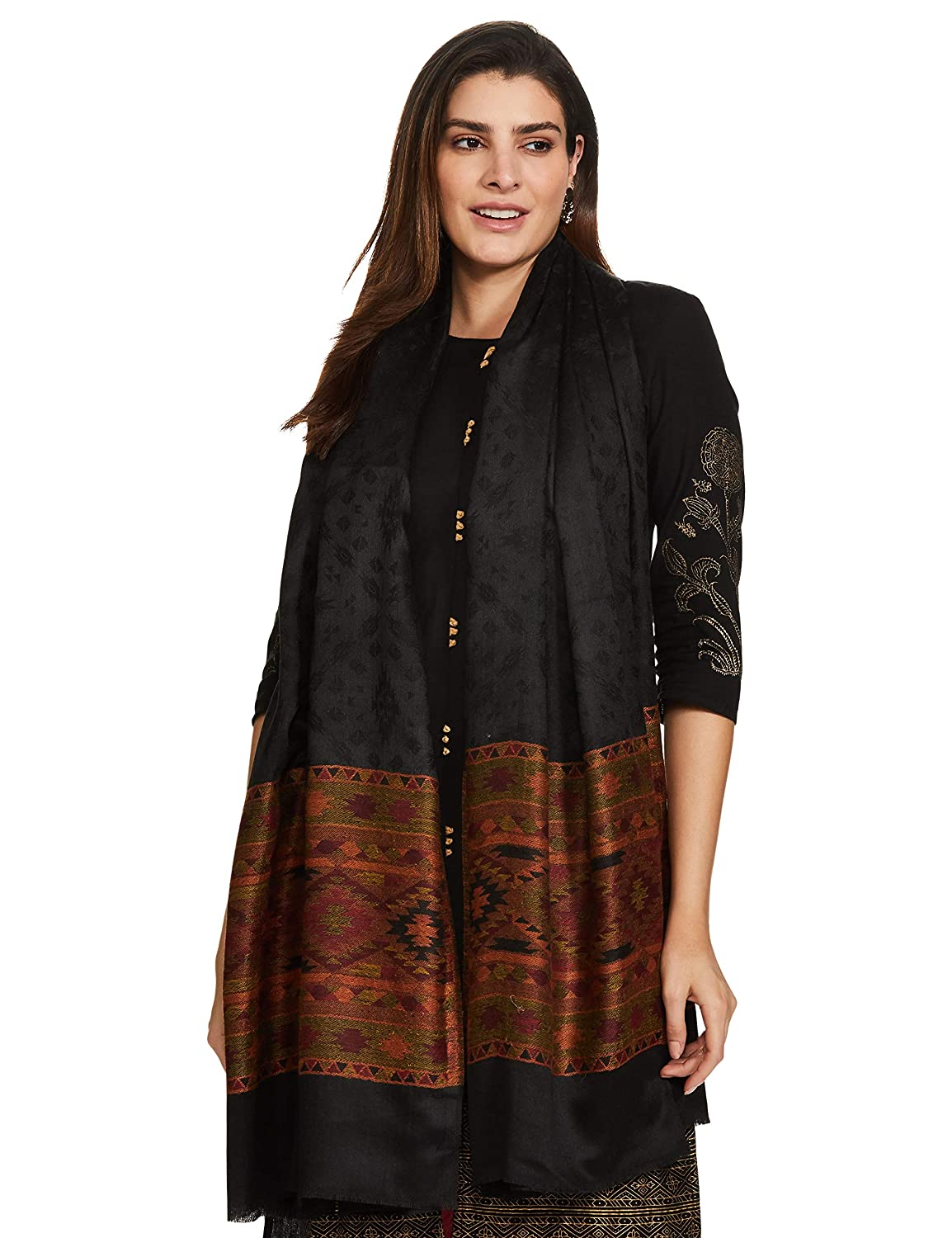 Pashtush India 100x200 Pashtush Women's Wool Soft Wool Cashmere Blended Shawl with Kaani Weave Palla