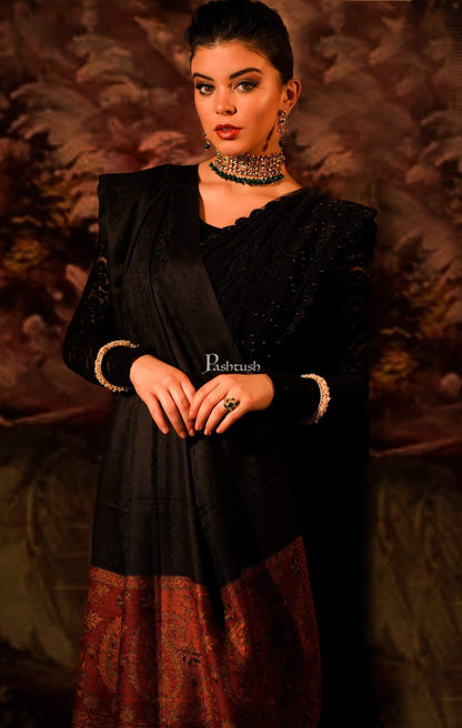 Pashtush India 100x200 Pashtush Women's Wool Soft Wool Cashmere Blended Shawl with Kaani Weave Palla