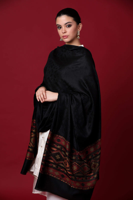 Pashtush India 100x200 Pashtush Women's Wool Soft Wool Cashmere Blended Shawl with Kaani Weave Palla