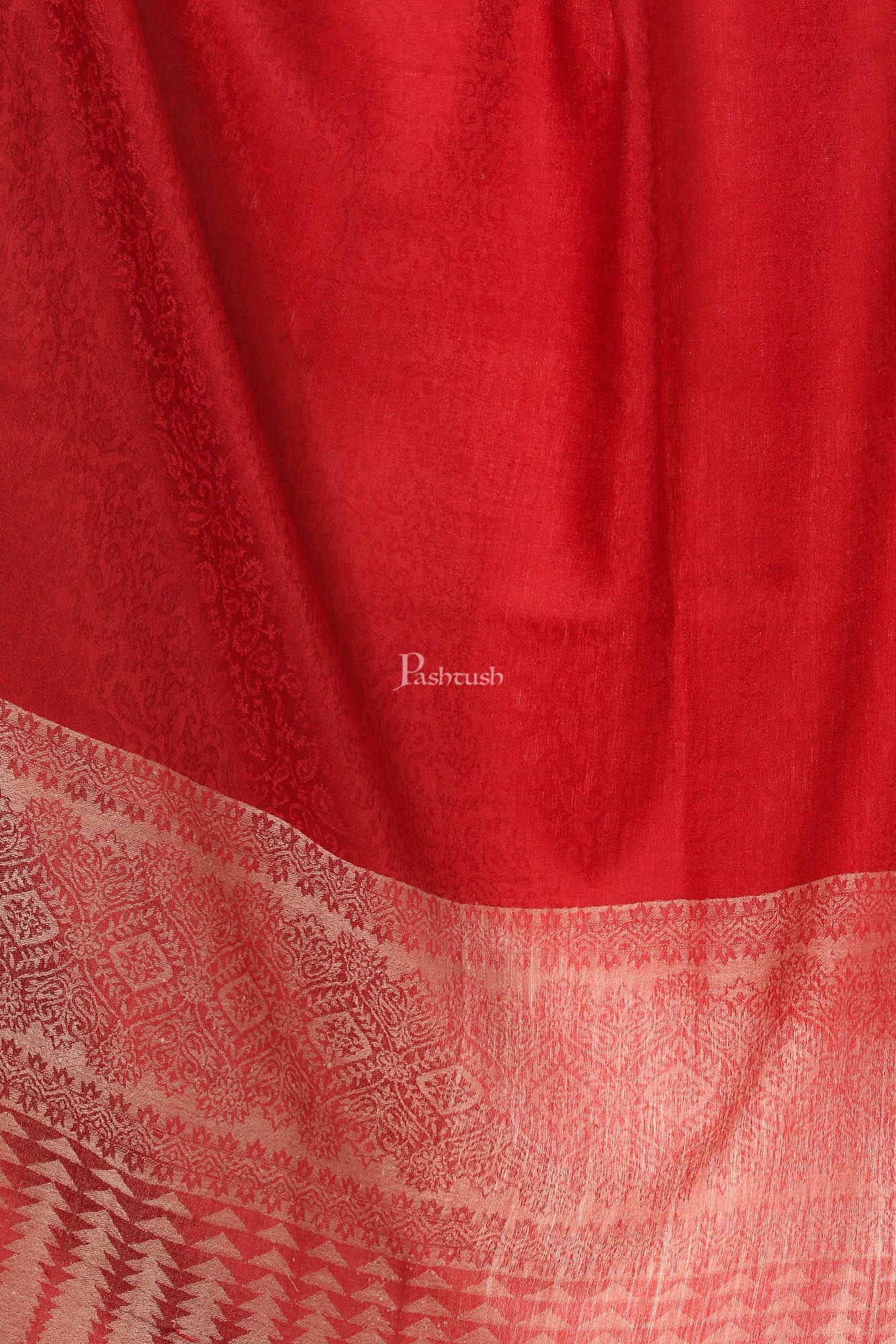 Pashtush India Womens Shawls Pashtush Women'S Wool Ultra Soft Fine Wool Cashmere Blended Shawl - Crimson