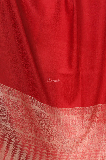 Pashtush India Womens Shawls Pashtush Women'S Wool Ultra Soft Fine Wool Cashmere Blended Shawl - Crimson
