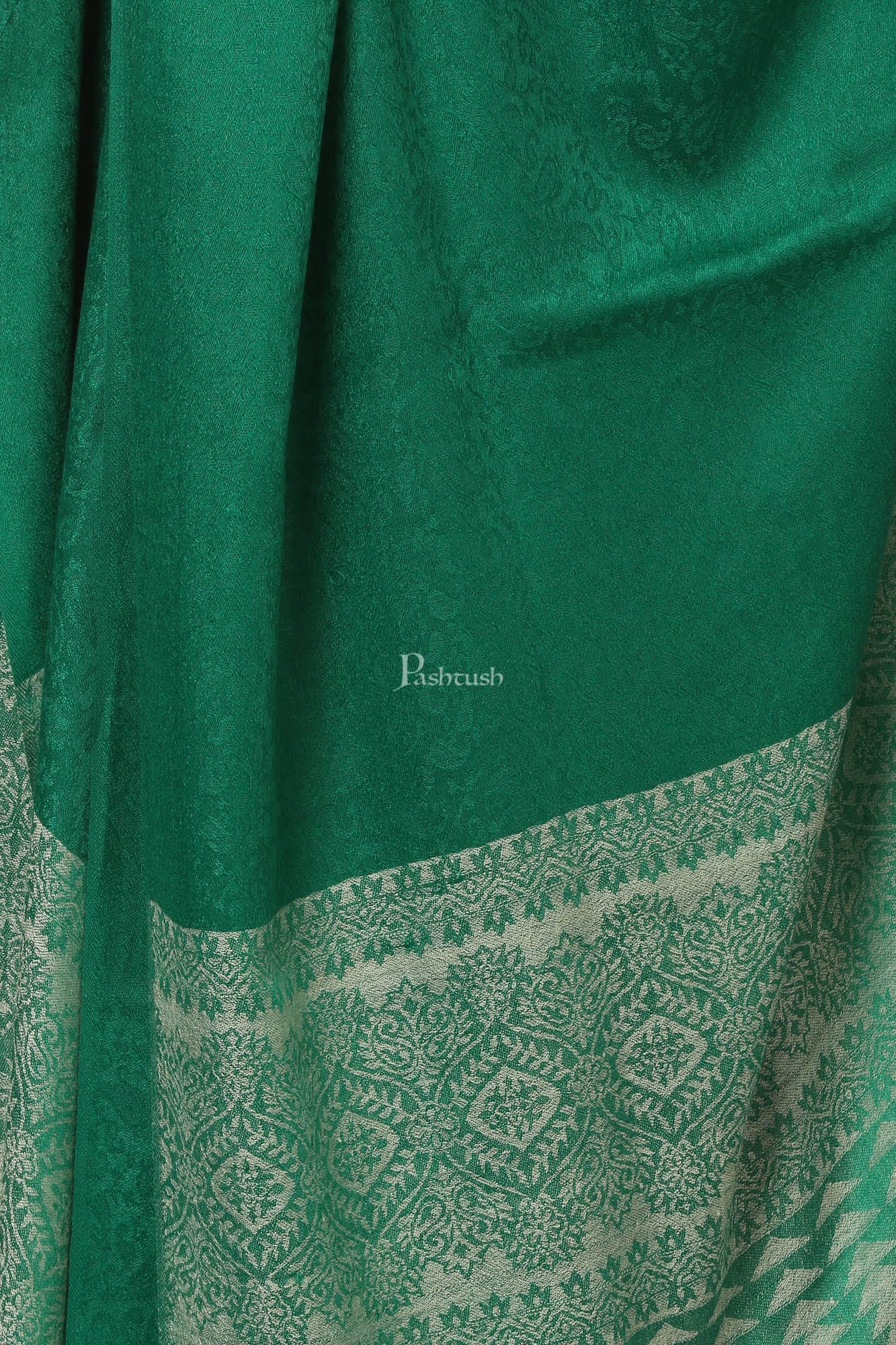 Pashtush India Womens Shawls Pashtush Women'S Wool Ultra Soft Fine Wool Cashmere Blended Shawl - Green