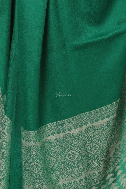 Pashtush India Womens Shawls Pashtush Women'S Wool Ultra Soft Fine Wool Cashmere Blended Shawl - Green