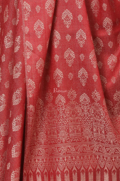 Pashtush India Womens Shawls Pashtush Women'S Wool Ultra Soft Fine Wool Cashmere Blended Shawl -  Red