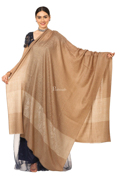 Pashtush India Womens Shawls Pashtush Women'S Wool Ultra Soft Fine Wool Cashmere Blended Shawl -  Taupe