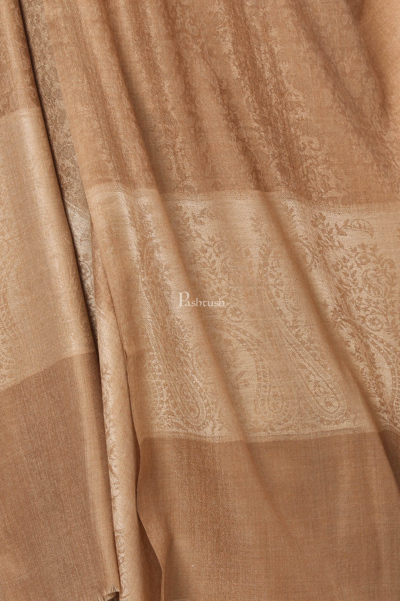 Pashtush India Womens Shawls Pashtush Women'S Wool Ultra Soft Fine Wool Cashmere Blended Shawl -  Taupe