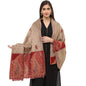 Pashtush Women'S Woollen Shawl With Paisley Palla Beige