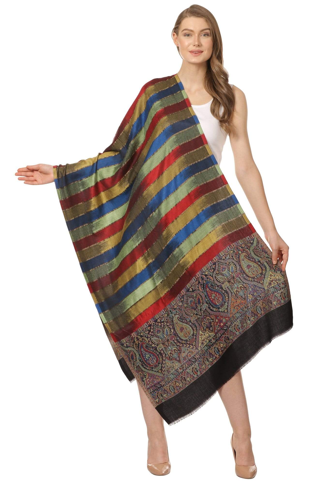 Pashtush Women'S With Extra Fine Soft Bamboo Scarf - Black
