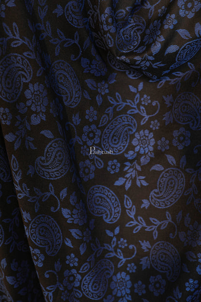 Pashtush India Womens Stoles and Scarves Scarf Pashtush women  stole,  design, black and blue