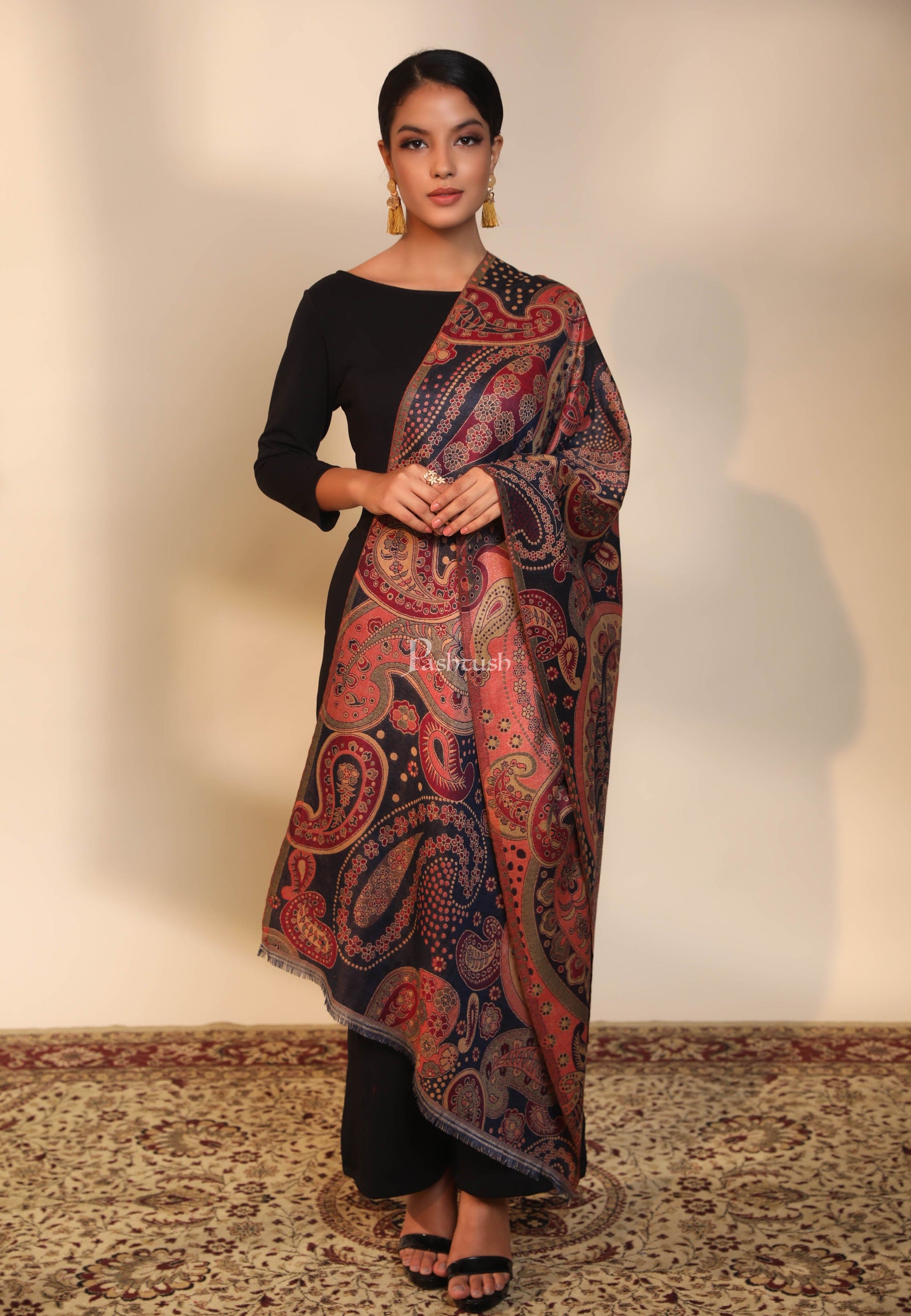 Pashtush India Womens Stoles and Scarves Scarf Pashtush women stole, multi color