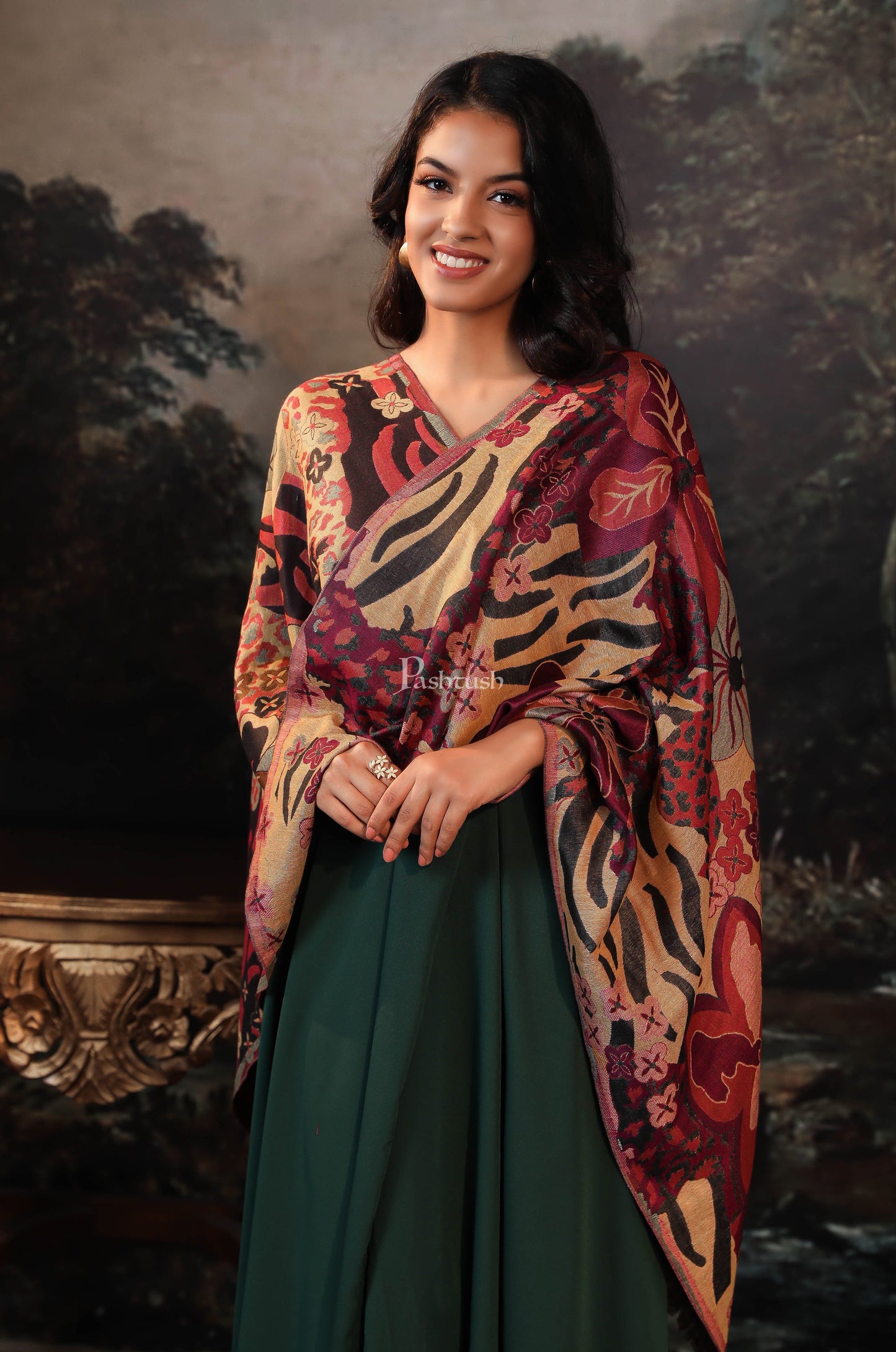 Pashtush India Womens Stoles and Scarves Scarf Pashtush women stole, multi color