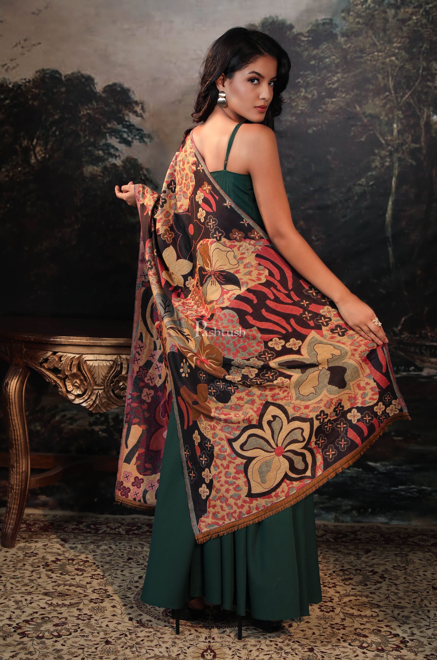 Pashtush India Womens Stoles and Scarves Scarf Pashtush women stole, multi color