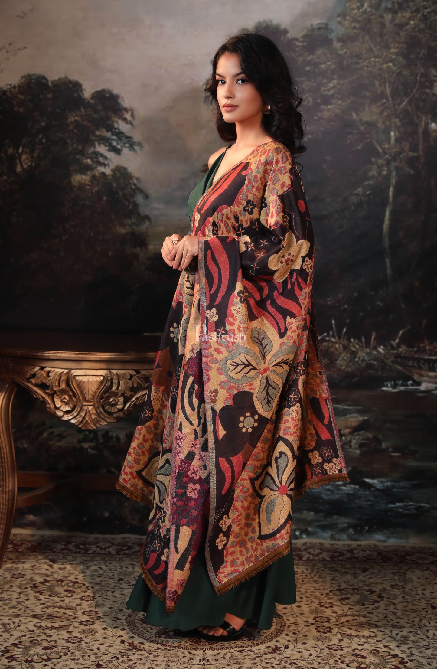 Pashtush India Womens Stoles and Scarves Scarf Pashtush women stole, multi color