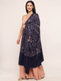 Pashtush India Womens Shawls Pashtush womens 100% Pure Wool with Woolmark Certificate shawl, 100% hand embroidery  design, Blue