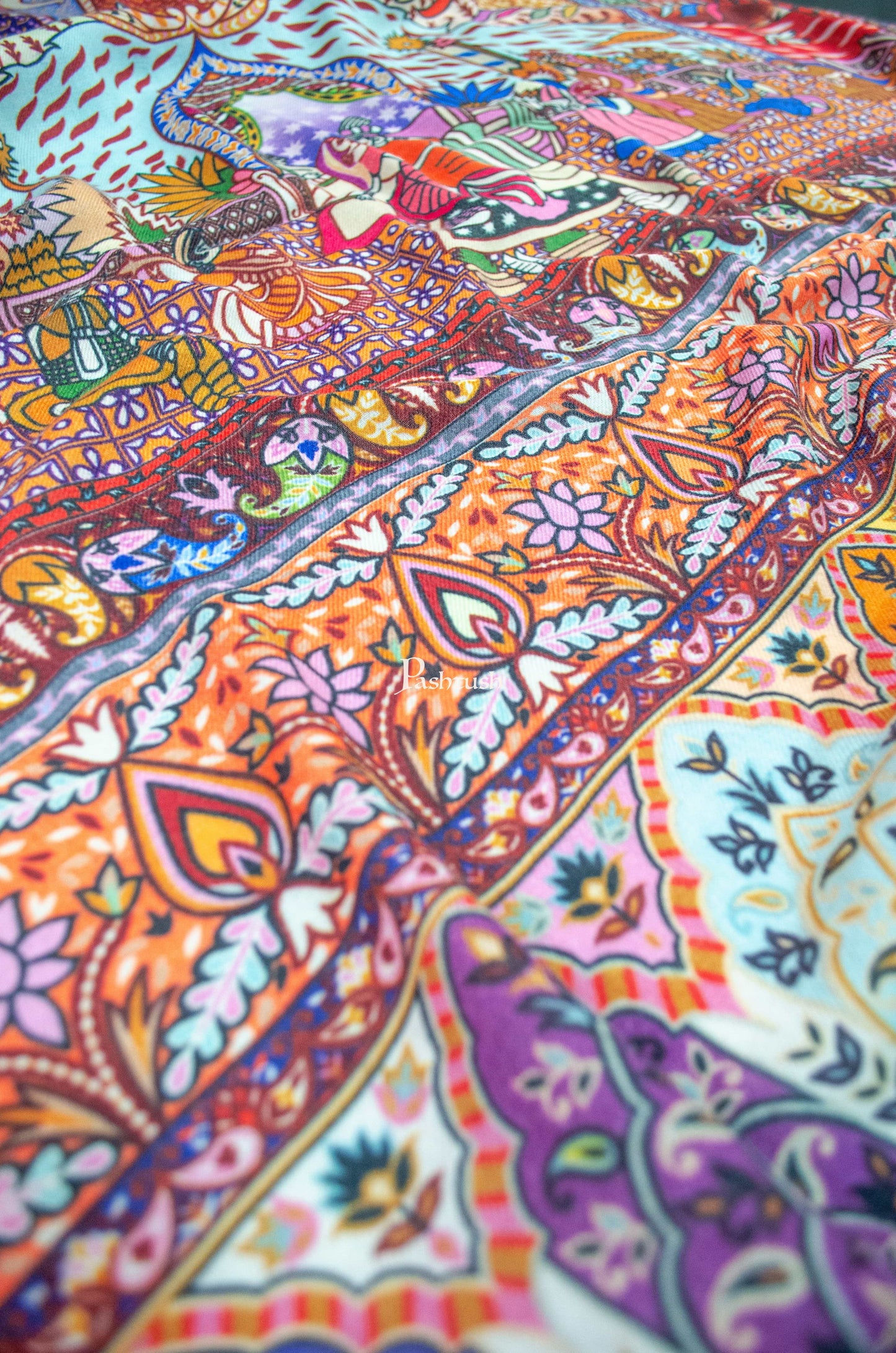 Pashtush India Womens Shawls Pashtush Womens 100% Pure Wool With Woolmark Certificate Shawl,  Design, Multicolour