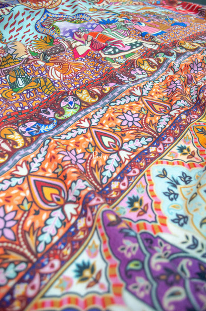 Pashtush India Womens Shawls Pashtush Womens 100% Pure Wool With Woolmark Certificate Shawl,  Design, Multicolour